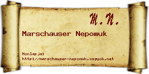 Marschauser Nepomuk névjegykártya
